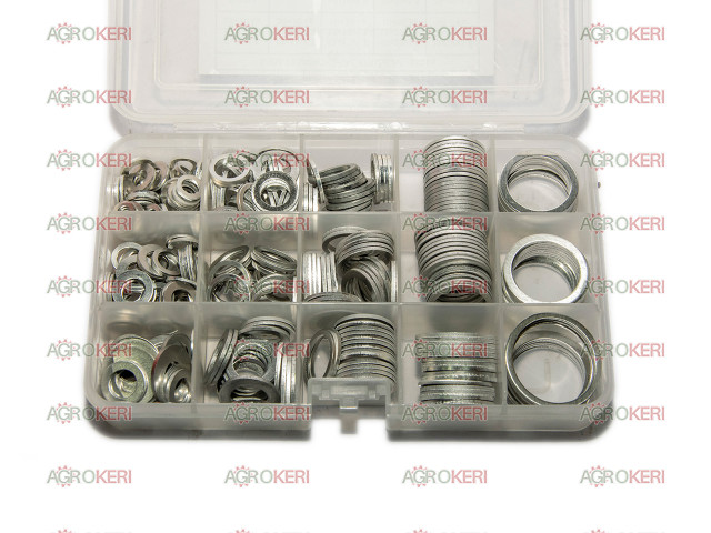 alátét készlet 6-27mm 330 darabos (alu)