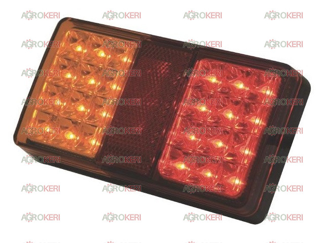 lámpa piros-sárga LED 3 funkciós, 12-24V, 150x80x26mm, MTZ-re