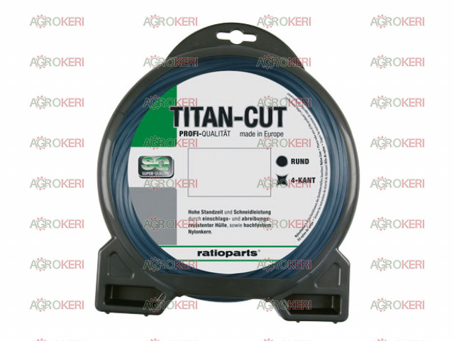 Fűkasza damilszál Titán-Cut  3,0mm/44m négyszög, szűrke