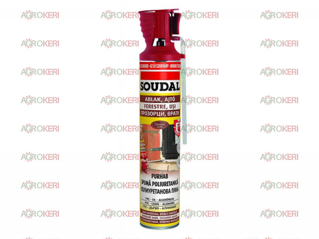 Purhab Genius Gun fejjel 750ml Soudal (szerelőhab)