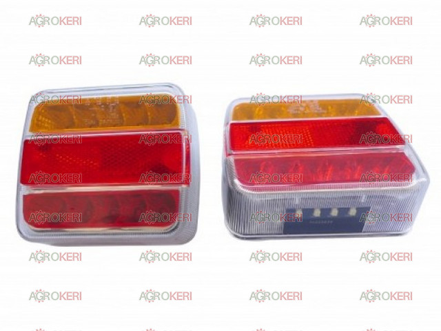 lámpa piros-sárga, hátsó lámpa, LED kocka 106x98x35 mm (utánfútó lámpa) 12V-24V