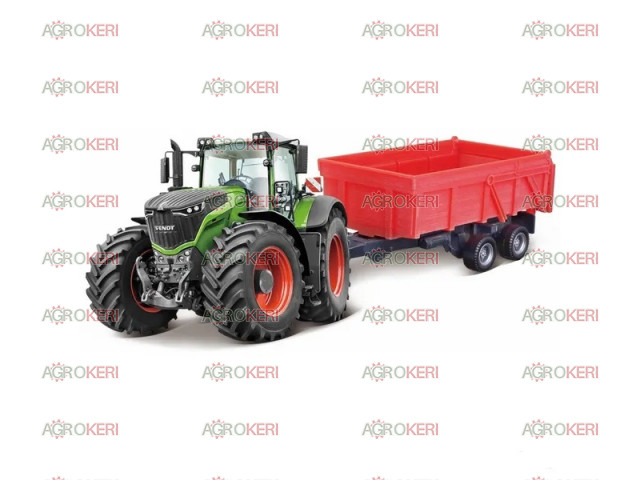 játék traktor Fendt 1000 Vario, billenős pótkocsival, Burago