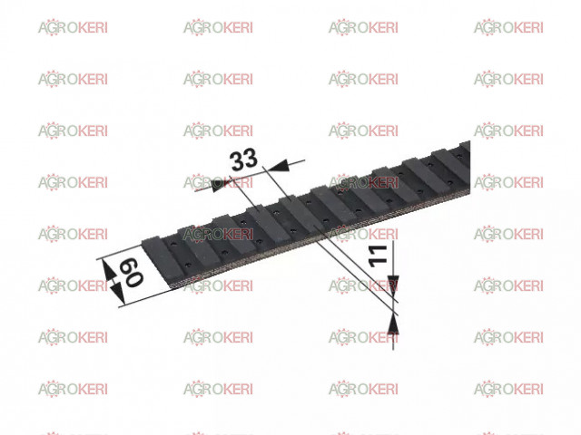 Ékszíj burgonyafelszedőhöz V-profil, 33 mm-es osztás