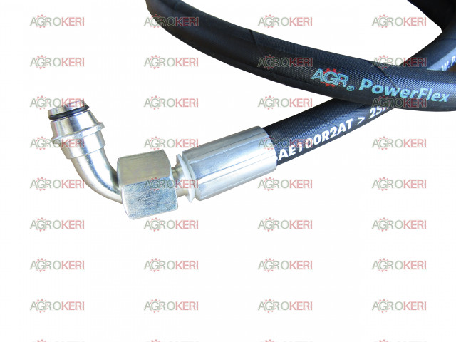 hidraulika tömlő M20x1,5x1250 1x90°-os véggel (orbitos, gumigyűrűs változat) AGR Powerflex