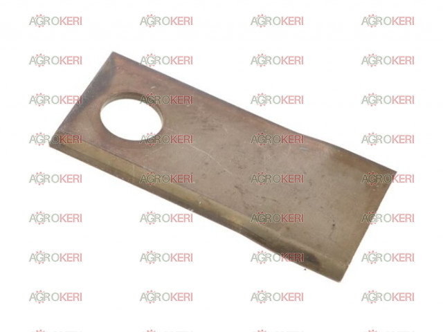 Pöttinger fűkasza kés jobbos, 108x49x4 mm, Ø21 mm-es furat,