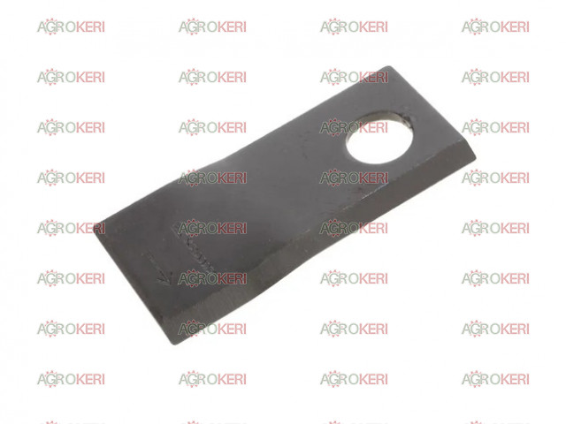 Pöttinger fűkasza kés balos, 112x49x4 mm, Ø21 mm-es furat, 