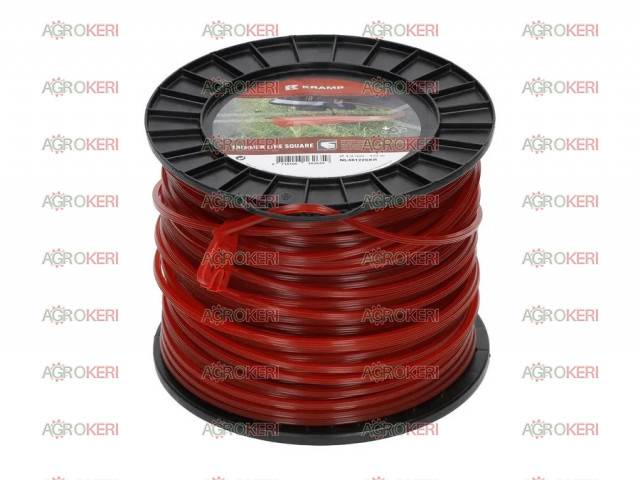 Fűkasza damilszál 4mm/122m szögletes, piros