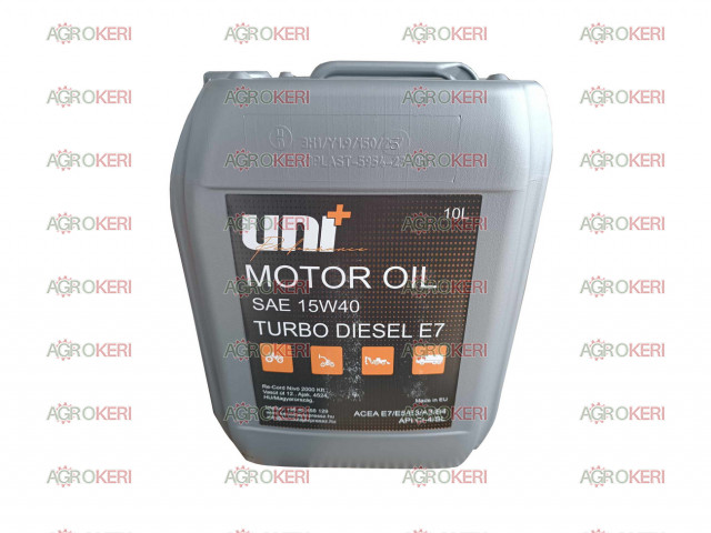 Motorolaj UNI+PERFORMANCE TURBO DIESEL E7 15w40, 10liter