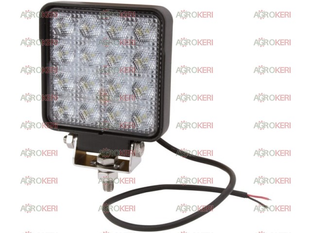 LED-es munkalámpa, 25 W, 3040 lm, négyzet, 10/30 V, 108x48x108 mm, fényvető, 16 LED-es, Kramp