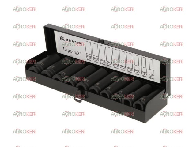 Air Impact Deep Socket Set, 1/2, 10-piece