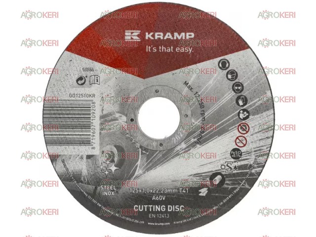cutting disc for metal, 125×1.0×22.2mm, max. 12,200 rpm