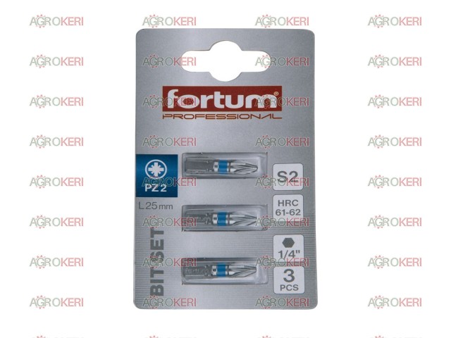 behajtóhegy PZ, 3 db, S2 acél, PZ 2x25mm, bliszteren