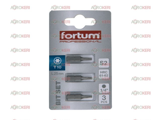 behajtóhegy TORX, 3 db, S2 acél, T 10x25mm, bliszteren