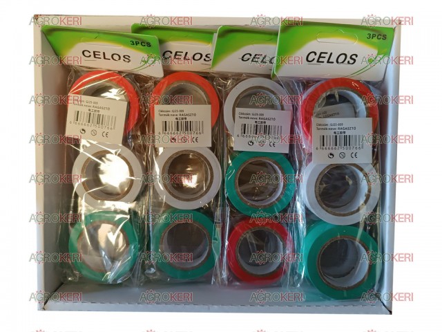 szigetelőszalag 10m/17mm, 3 színű, 3db-os