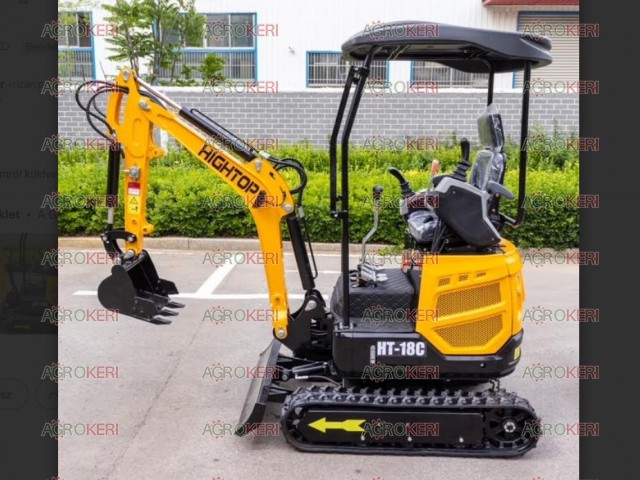 Crawler minikotró, HT-18C, Kubota motorral (árokásó, markológép) állítható nyomtáv, 2 sebességes meneteléssel