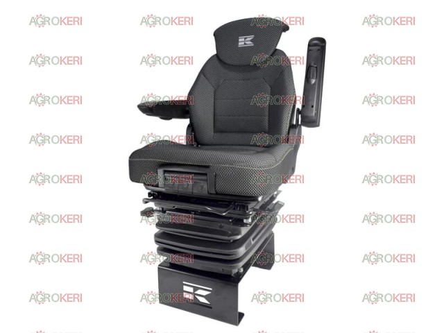 Vezetőülés légrugós, K-Lux 540 (12 V-os, levegős, fordítható, kartámasz, fejtámasz, fekete kárpit)
